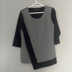 Elegant Black and White Top by Papa Vancouver Size Medium